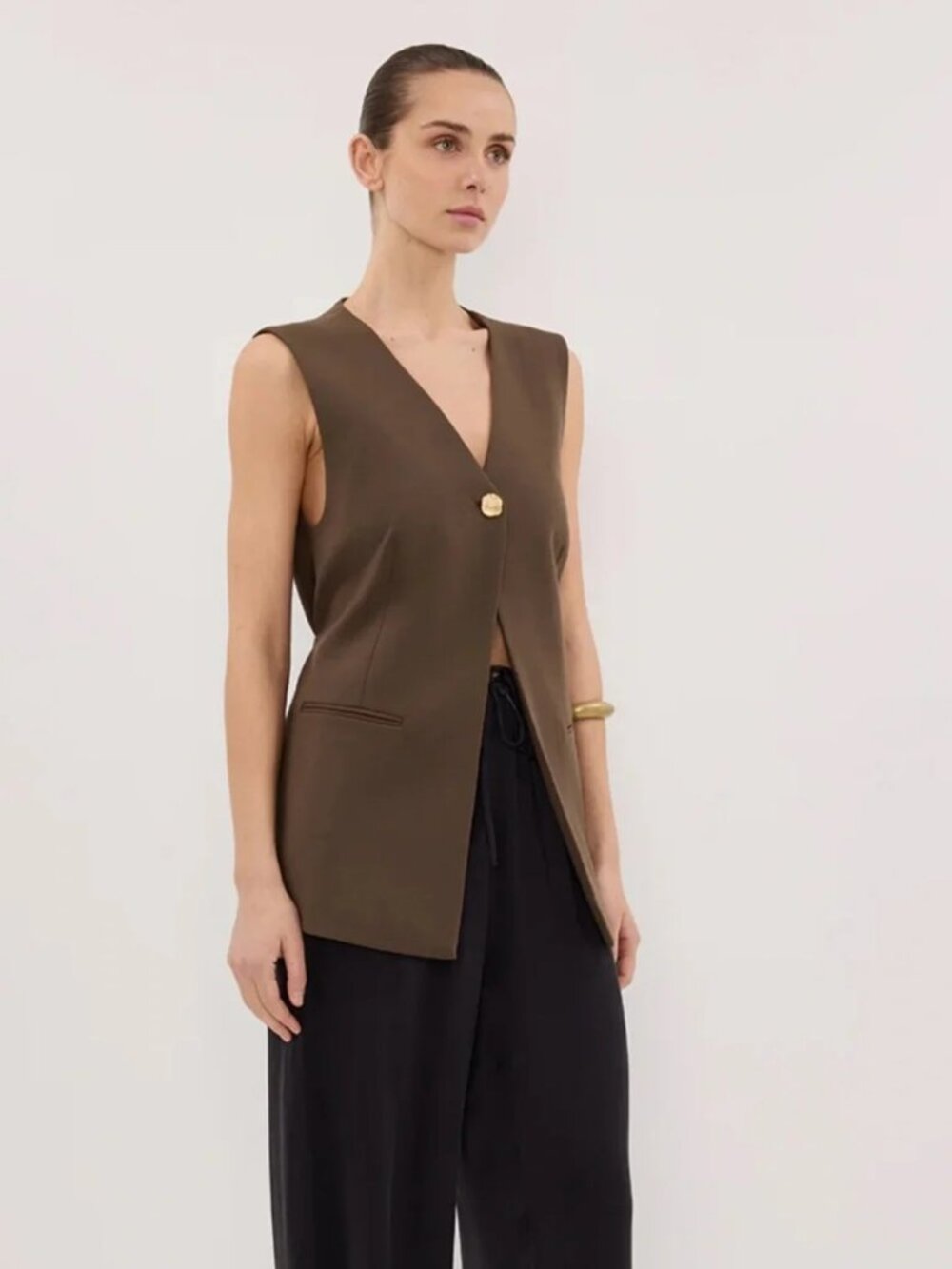 NWT DISSH Sonny Tailored Vest, in Clover Brown US size 10